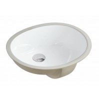 17-1/2-inch European Style Oval Shape Ceramic Bathroom Undermount Sink
